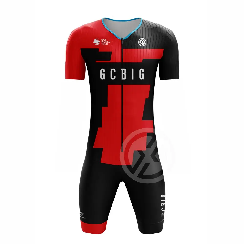 Men\'s Short Sleeve Triathlon Suit Cycling Skinsuit Ropa Conjunto Ciclismo Hombre Road Bike Tights Jumpsuit Bicycle Clothing