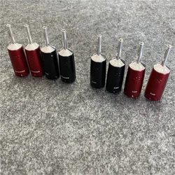 4Pcs HiFi Audio Adapter Amp Speaker Banana Plug 1003 Series Silver Plated Red Copper V Spade Connector