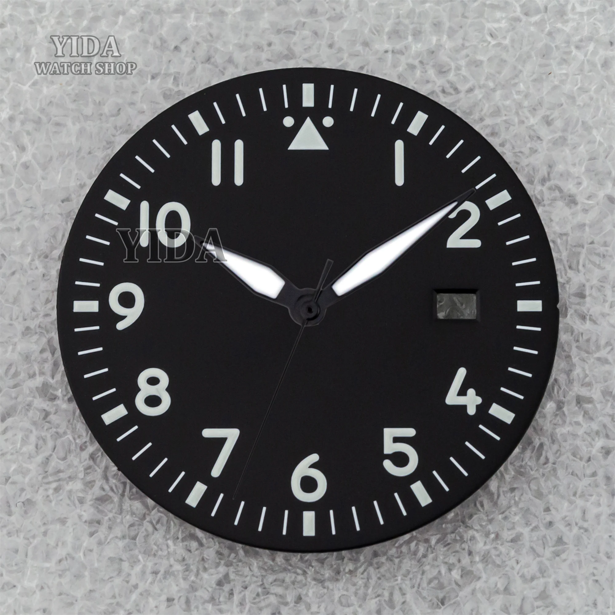 Esfera de reloj de 36mm, manecillas luminosas verdes NH35, agujas de esfera de reloj, punteros para Mod Mark XX fit NH35, herramientas de reparación de piezas de movimiento