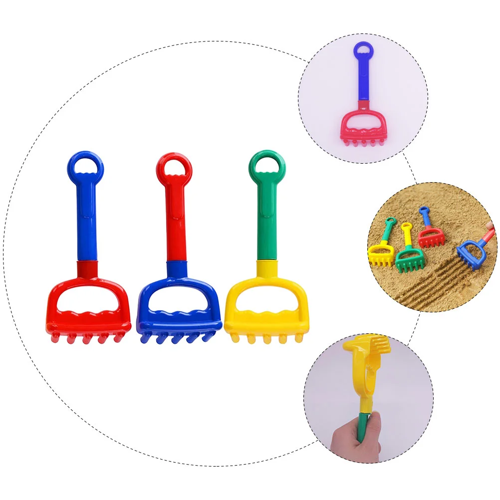 3 Pcs Outdoor Baby Toys Children's Beach Rake Sand for Toddlers Age 3-5 Sandbox Bulk Screening Machine Kids 1-3