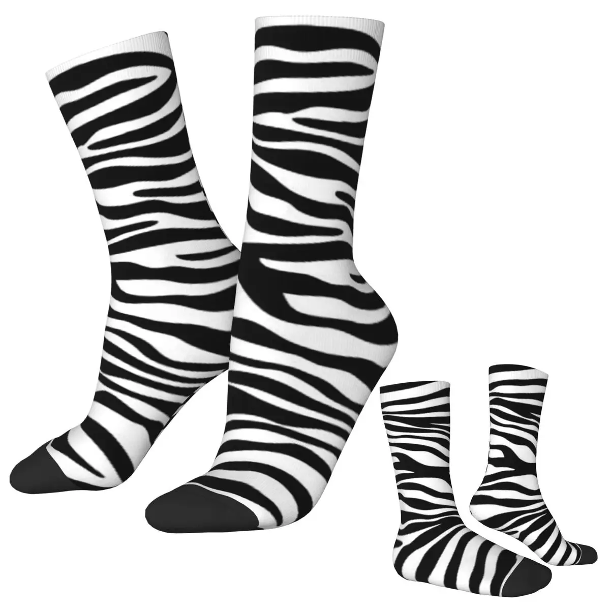 

Women Men Socks Leopard Zebra Print Animal Black White Line Stockings Autumn Leisure High Quality Socks Cycling Anti Skid Socks