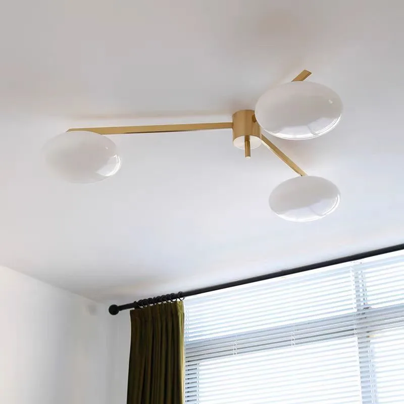 Bauhaus Gold/Schwarz Messing LED Deckenleuchte Weißer Kopfsteinpflaster Glas Lampenschirm Restaurant Küche Schlafzimmer Wohnzimmer Hängelampe