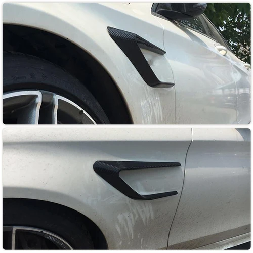 Imagen 2 del producto Guardabarros lateral delantero para Mercedes Benz Clase C, W205, C63, AMG, 4 puertas, 2015-2017, divisores de aletas laterales delanteras de fibra de carbono