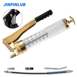 JINPINLUB KVT 600mL Manual High Pressure Grease Filler Industrial Grade Double Rod Self-Priming Hand Grease Gun