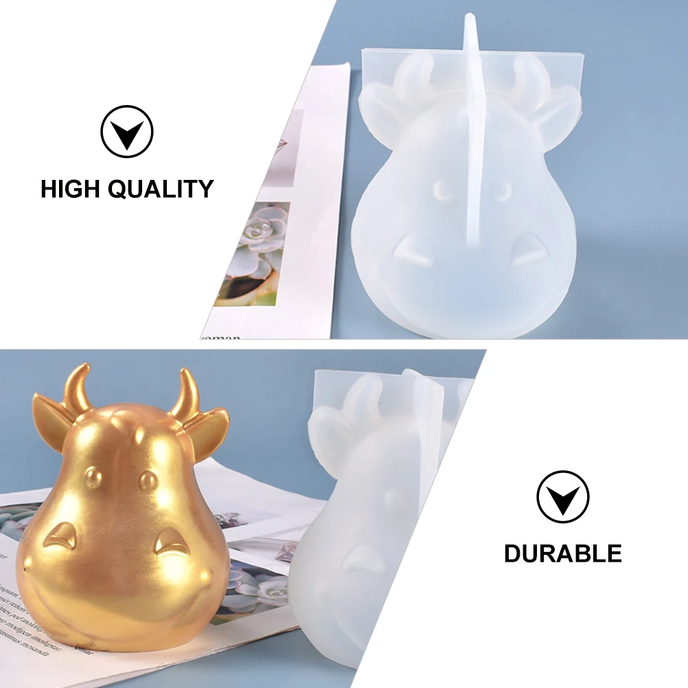 

Cow Shaped for DIY Crystal Epoxy Diy Crystal Epoxy Mold Crafts Mascot Adornment Casting Mold H made 3D Animal Decor