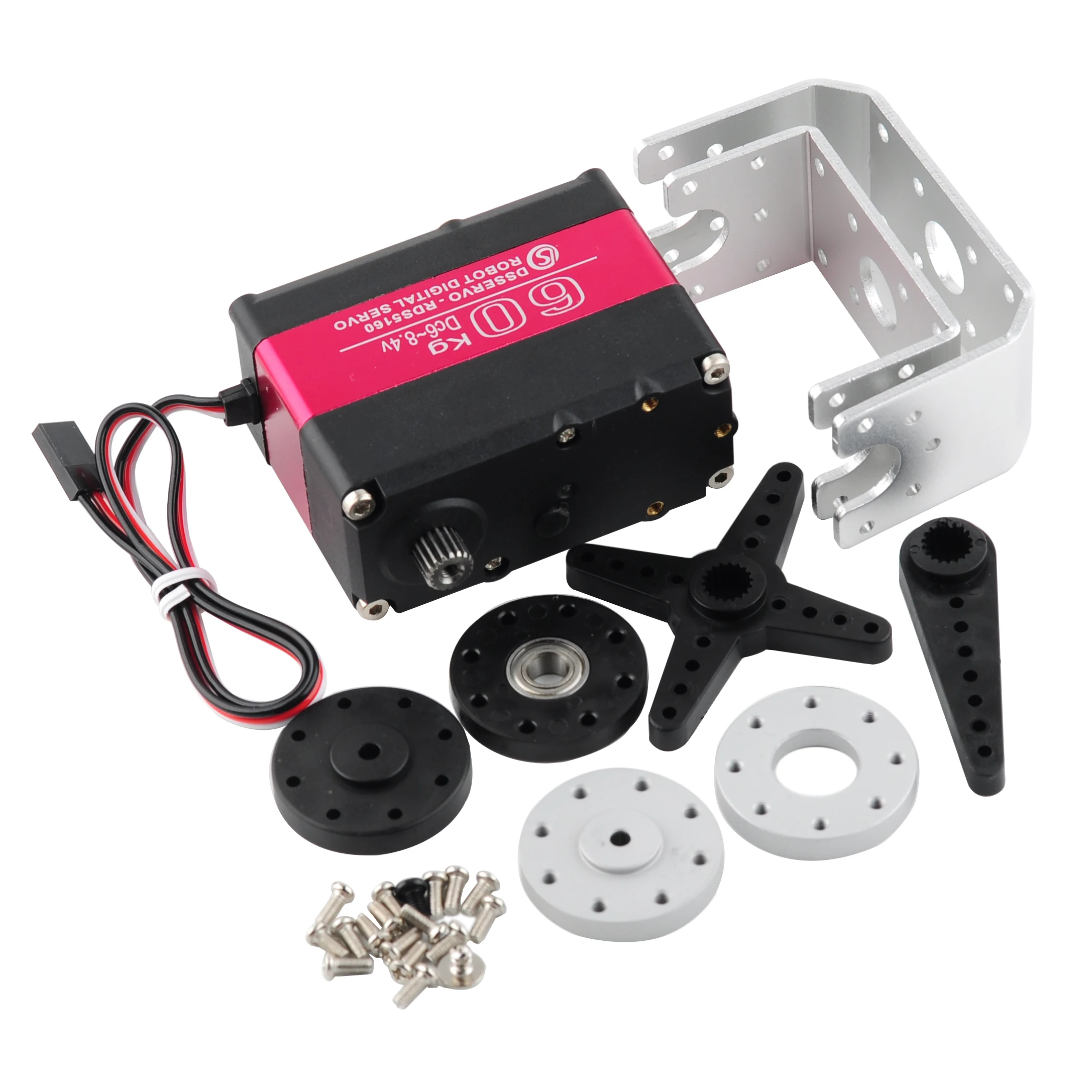 RDS5160 Servo robot digital de 60 kg 270 °   7,4 V alto par Metal Gear 18T Servo brazo cuerno U soporte para DIY RC coche Drone robótica