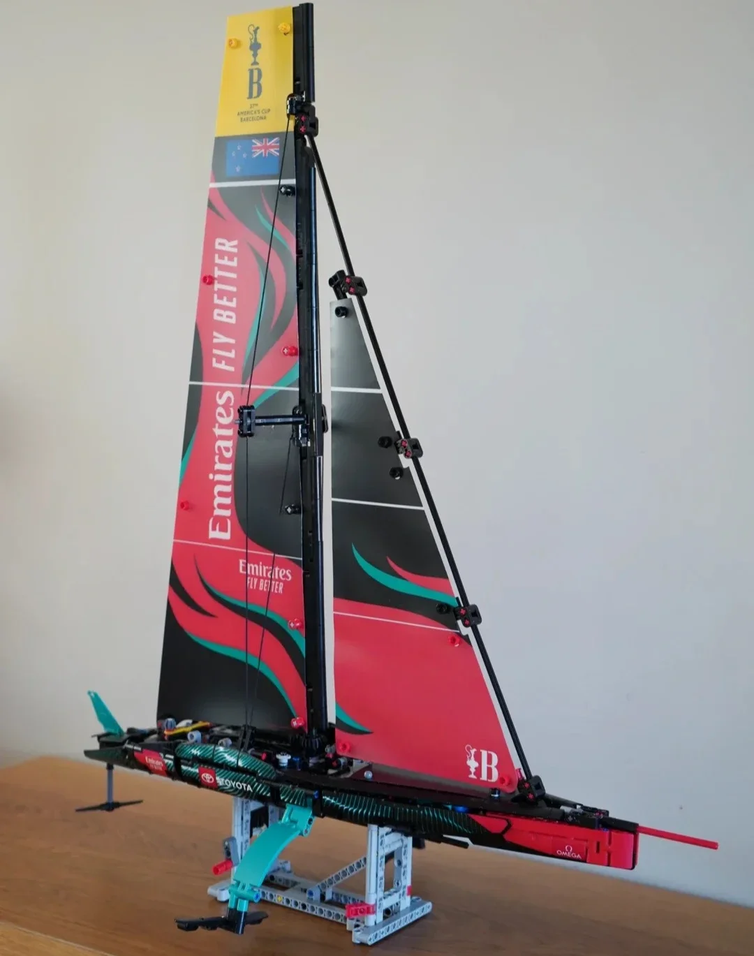 Technische Emirate Team Neuseeland AC75 Yacht Bausteine MOC Montieren Ziegel Boot Spielzeug Geschenk