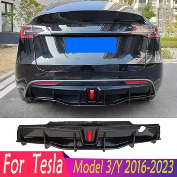 熱銷特斯拉 2016-2023 年 Model 3/Y 高品質 ABS 亮黑色後保險桿擴散器擾流板唇邊改裝車身套件 10 最佳銷售 特斯拉 Model 3 車身套件 - №7