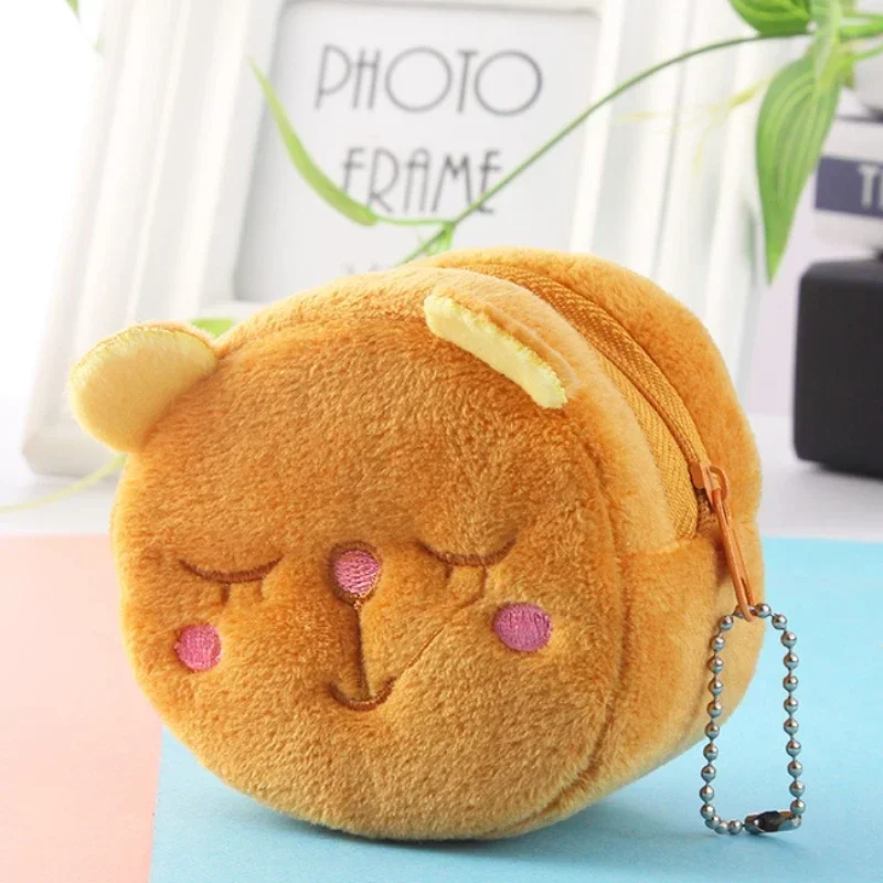 Kids Soft Plush Cartoon Animal Cute Coin Purse Mini Zipper Coin Pouch Women Earphone Lipstick Money Bag Card Holder Mini Purse