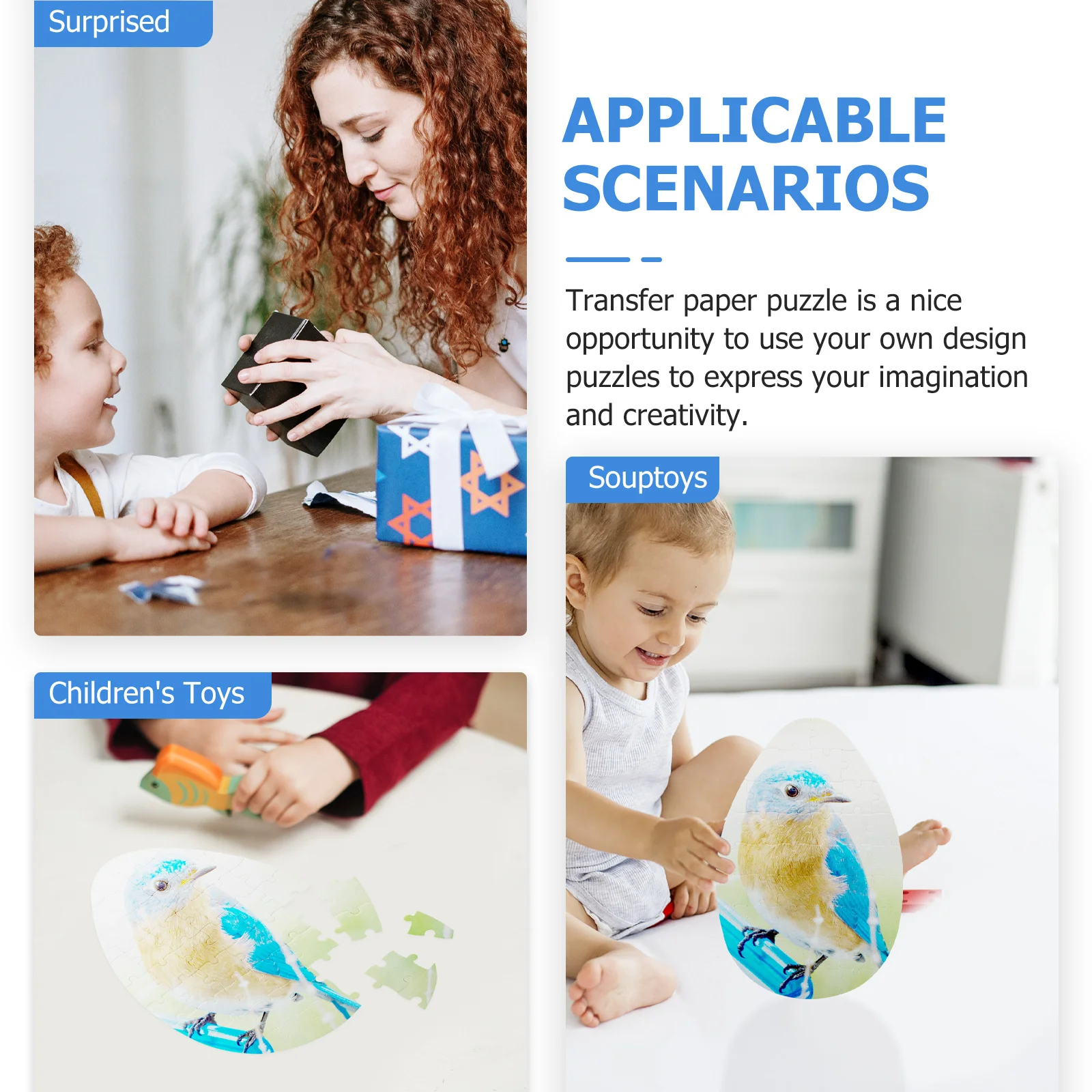 5 szt. Puste puzzle do sublimacji, do samodzielnego wykonania, do druku, do transferu, gra kreatywna dla dzieci, do nauki i rozwoju.