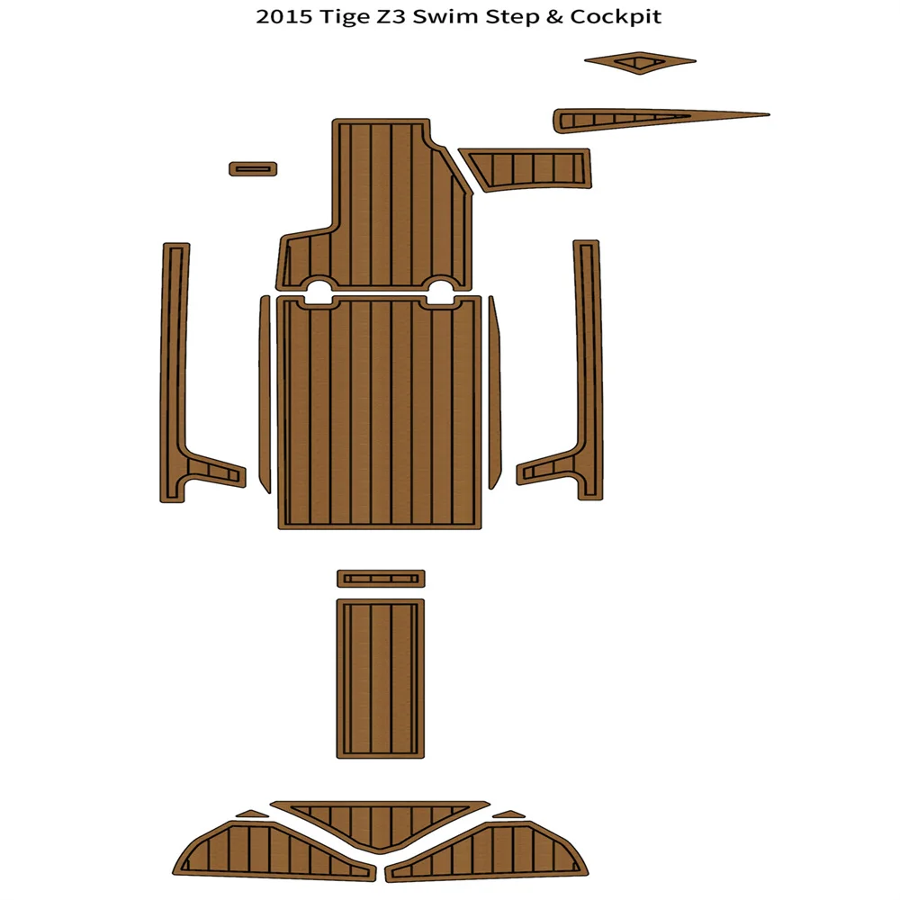 

2015 Tige Z3 Swim Step Cockpit Boat EVA Faux Foam Teak Deck Floor Pad