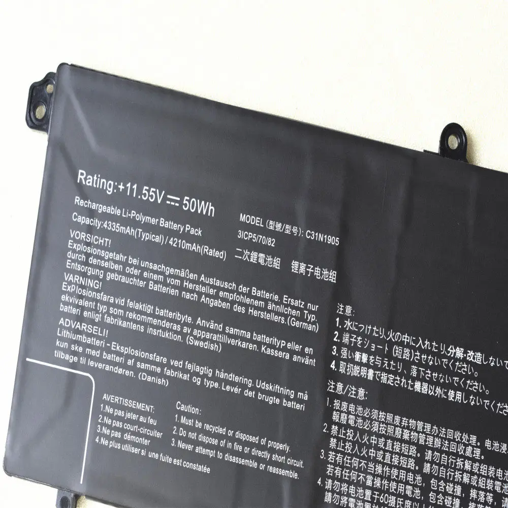 Replacement Battery C31N1905 Laptop Battery For ASUS ADOL14FLC S4600F S5600F M3400QA M4600I With Tools