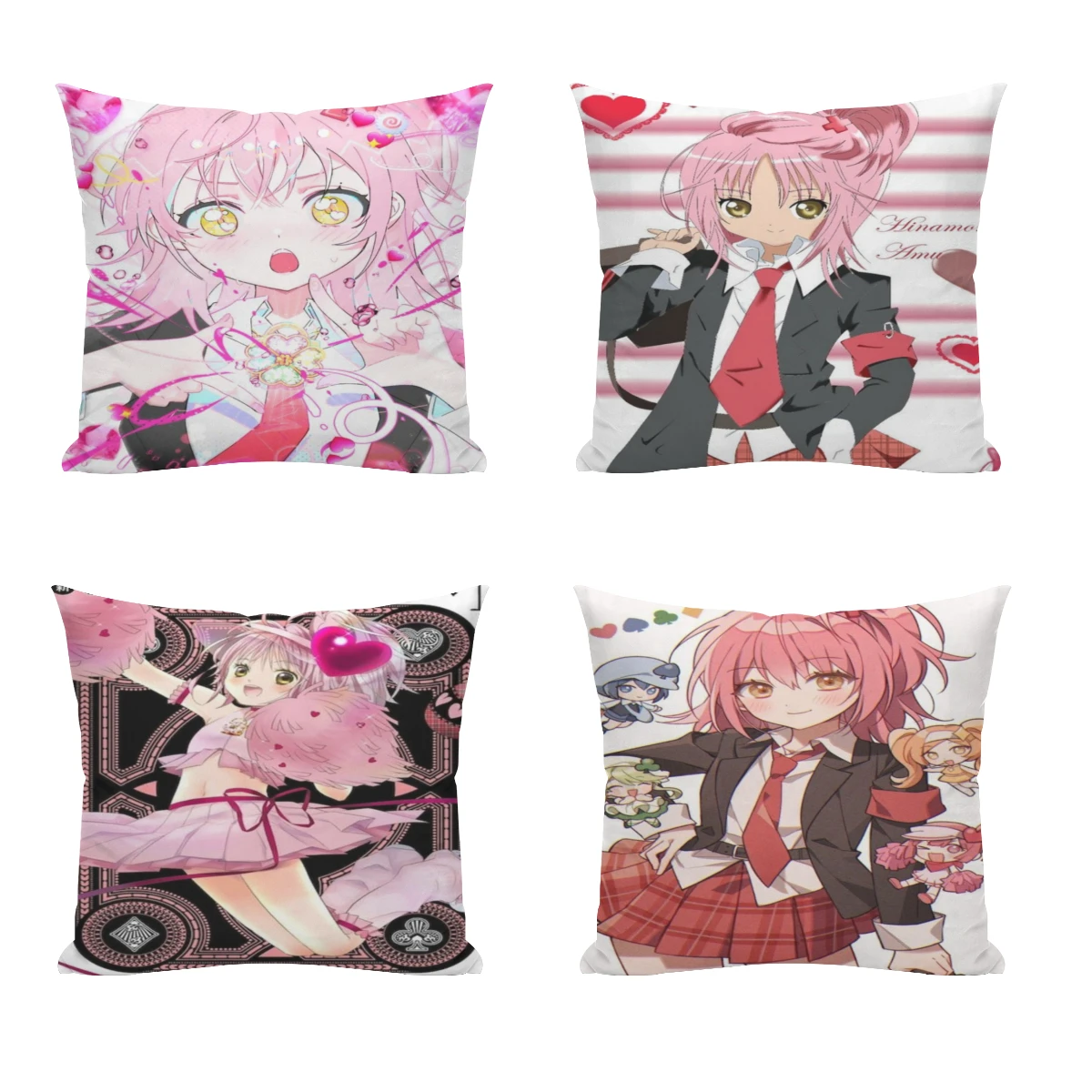 Taie d'oreiller Kawaii Anime Amu Hinamori, housse de coussin de canapé, maison, chambre, salon, peau de pêche, 45x45cm