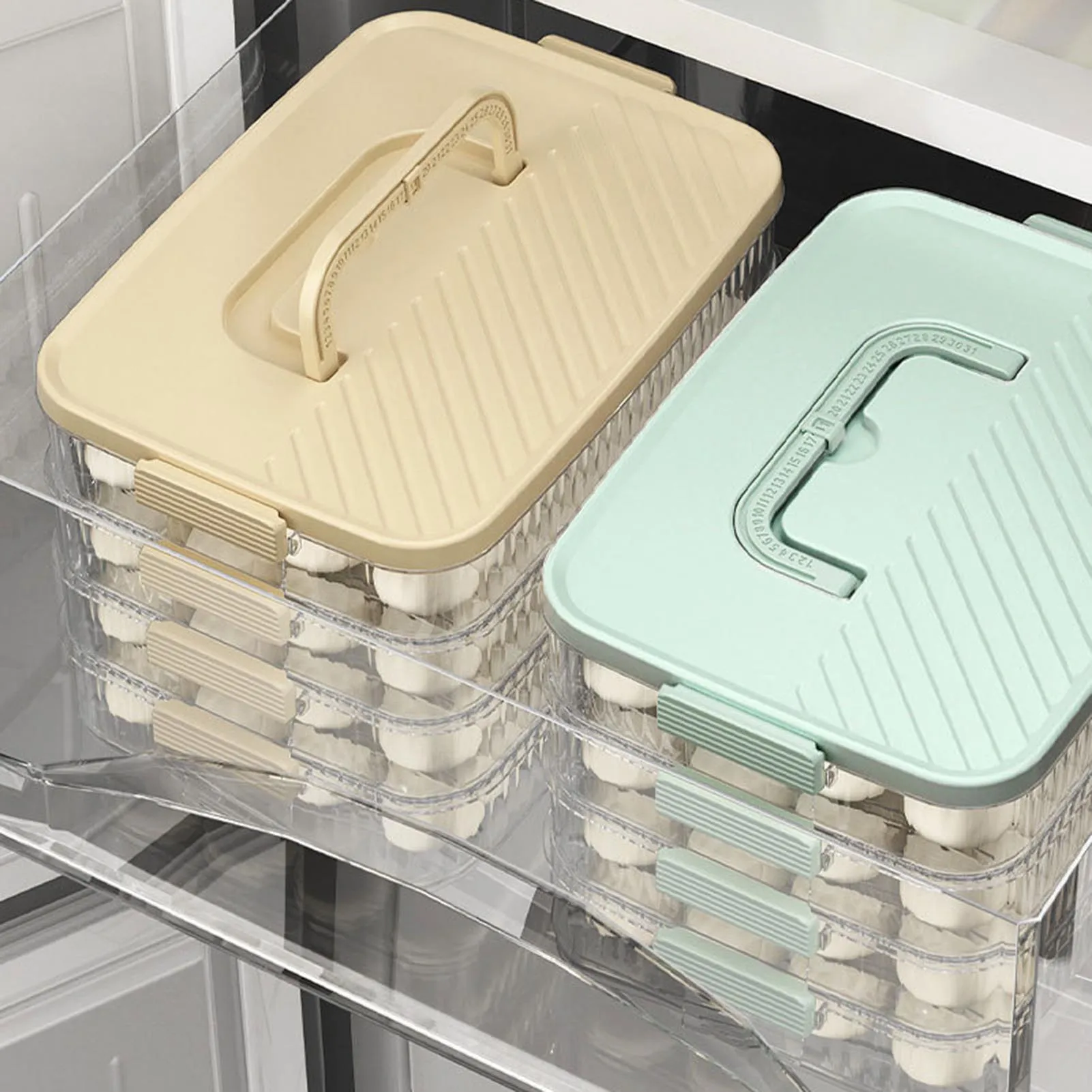 Multi Layer Dumpling Storage Box Household Plastic Reusable Wonton Food Tray Suitable for Bread Noodles Lasagna