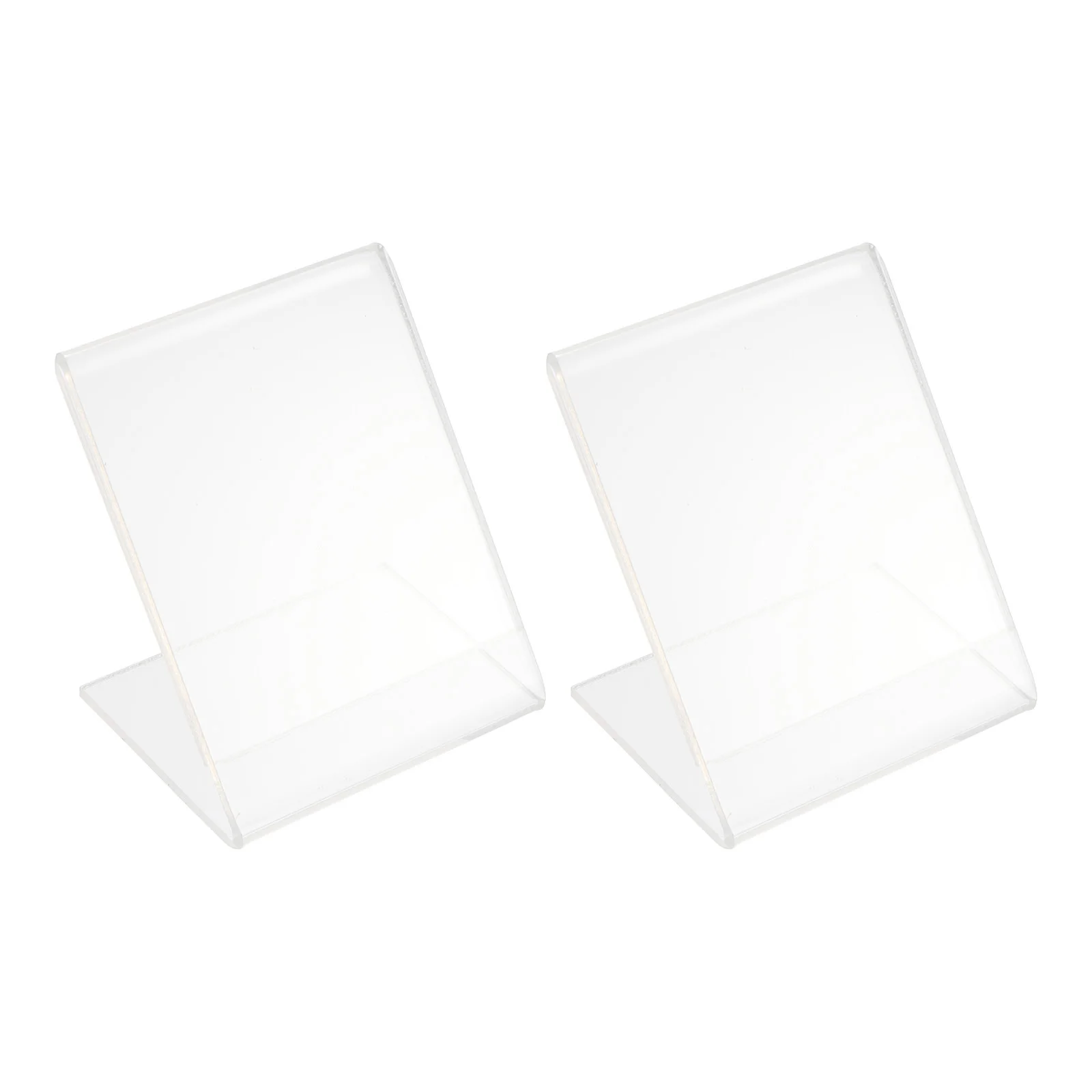 2Pcs Qr Code Clear Plastic L Shape Sign Holder Display Stand for Price Labels Retail L Shape Display Stand