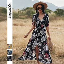 Vestido estampado Sexy para mujer, ropa de diseñador de alta calidad, cintura delgada, elegante, Maxi, Y2k, nuevo producto, verano, 2024