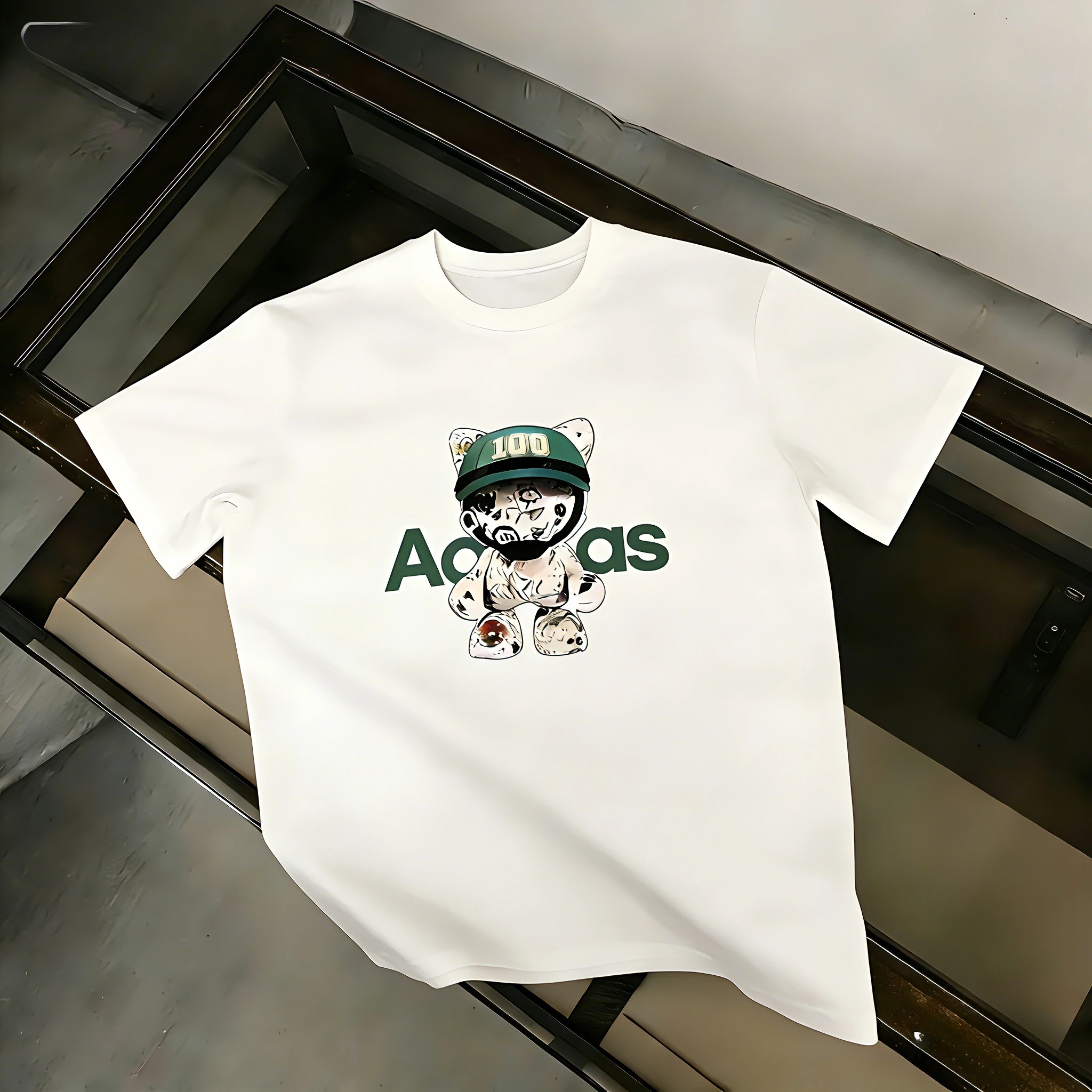 

Весна/лето, новые мужские и женские футболки с короткими рукавами из чистого хлопка с рисунком Adi, повседневные мужские и женские футболки, Ins Y2k