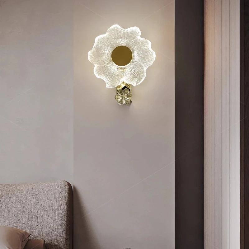 French Style Wall Lamps Romantic Flower Design LED Wall Light Parlor Bedroom Bedside Table Study Restaurant Cafe Home Decor Lamp
