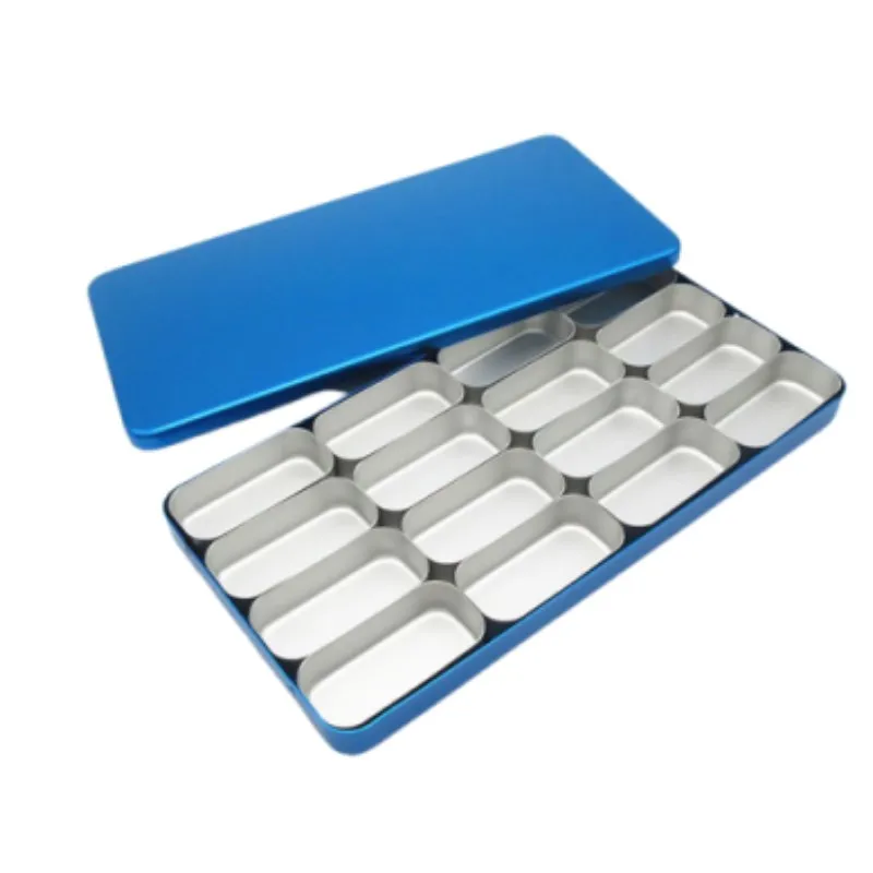 Dental 16 Slots Instruments Tray Disinfection Box Autoclavable Dentistry High Speed Diamond Bur Tools Endo File Storage Case