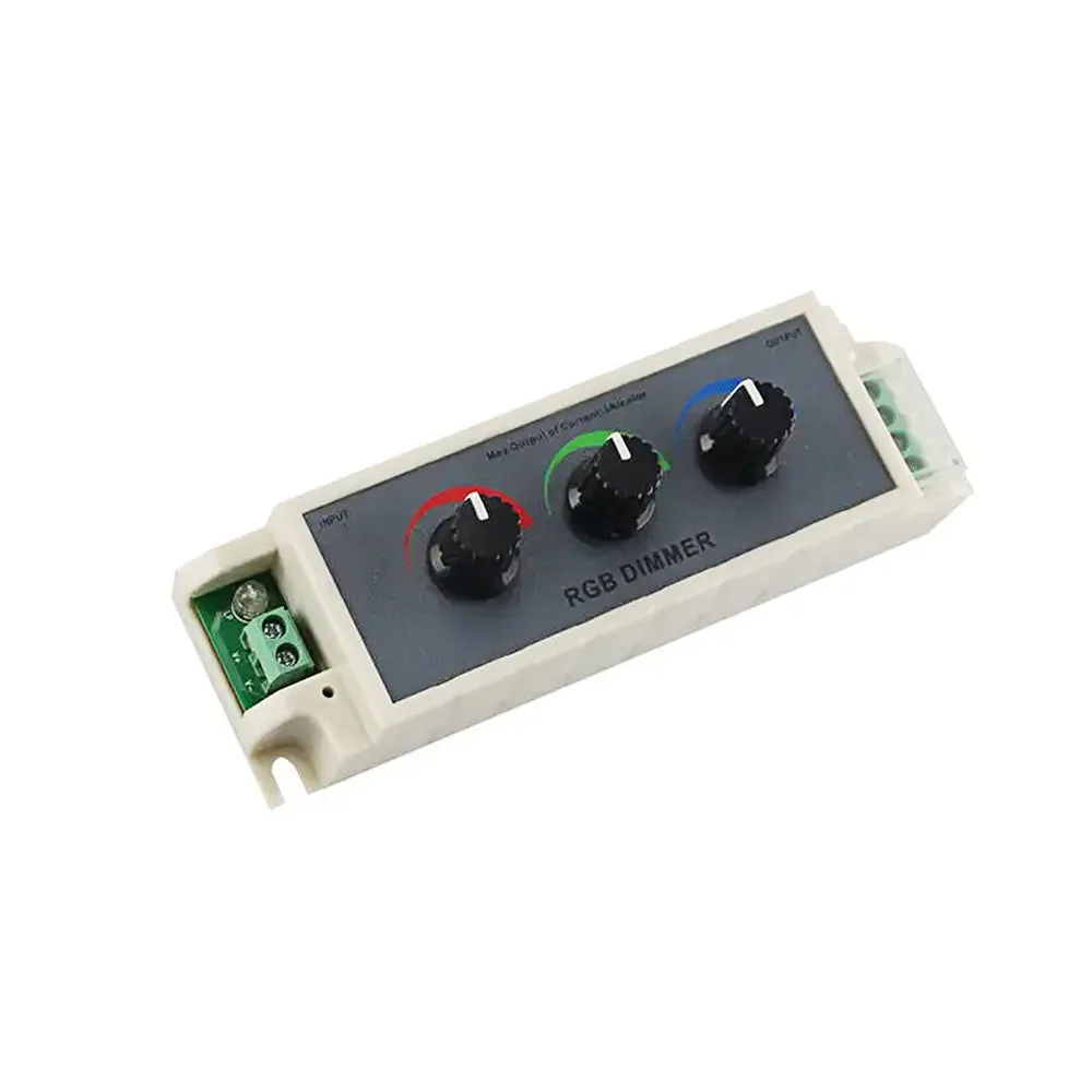 

RGB LED Light Dimmer Knob Controller Switch,DC12-24V 3‑Channel Brightness Adjust Intelligently for Multi-Color LED Light Strip