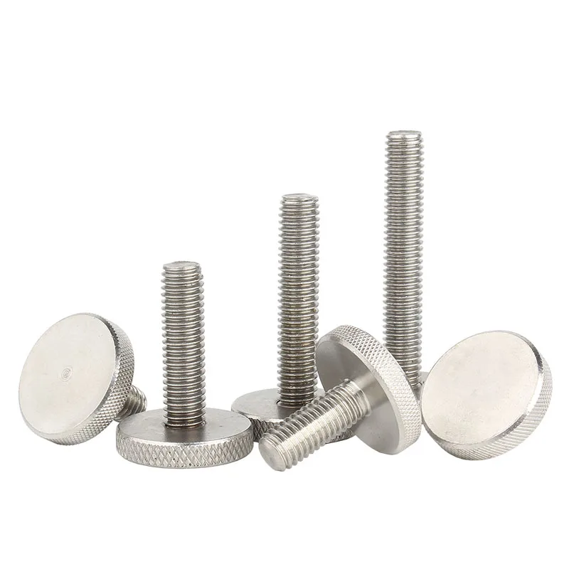 Baut komputer Knurling kepala datar, M2 M2.5 M3 M4 M5 M6 M8 M10 mengencangkan Tangan 1 ~ 2 buah 304 Stainless Steel