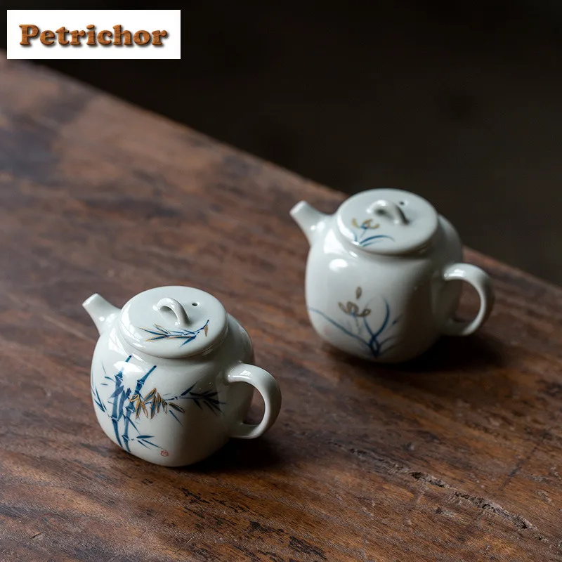 100 مللي السيراميك مذهب مربع السحلية الخيزران إبريق الشاي الإبداعية الشاي Infuser وعاء الشاي تمرغ غلاية مع ثقب الكرة أدوات المائدة الحلي #6