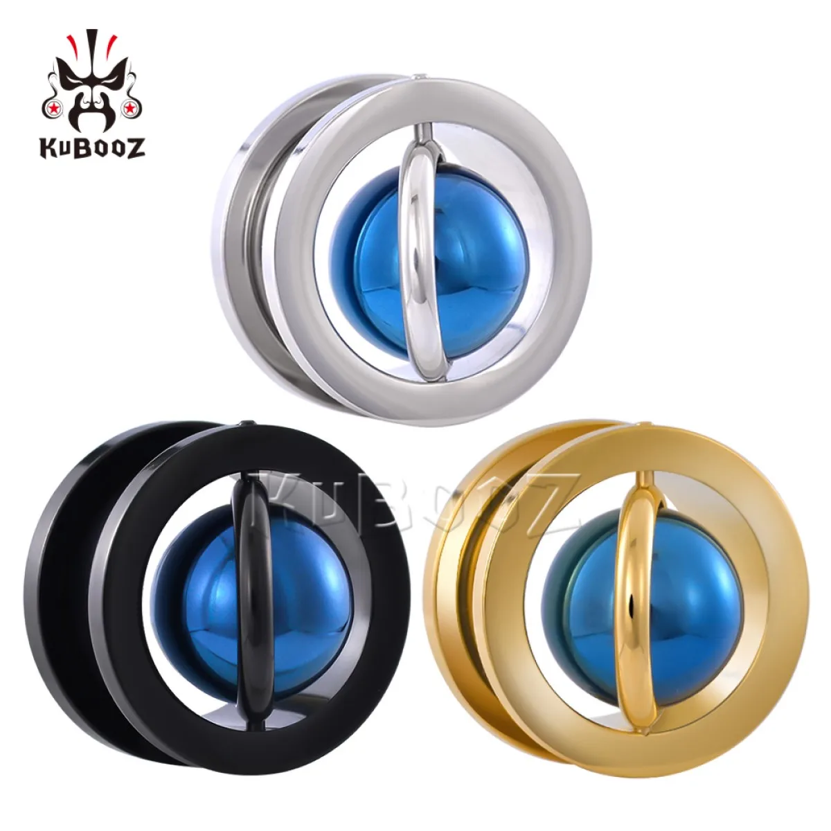 KUBOOZ zatyczki do uszu tunele planety Expander do uszu wskaźniki nosze ze stali nierdzewnej piercing biżuteria kolczyki 2 sztuk