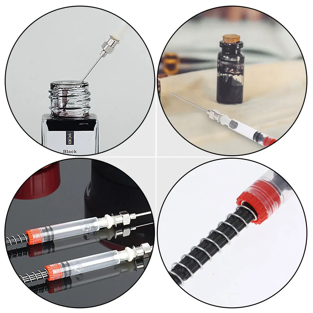 

10Pcs Steel Pen Ink Converter Premium Material Easy Disassembly Clean Fountain Pen Ink Absorber Lightweight Compact for School