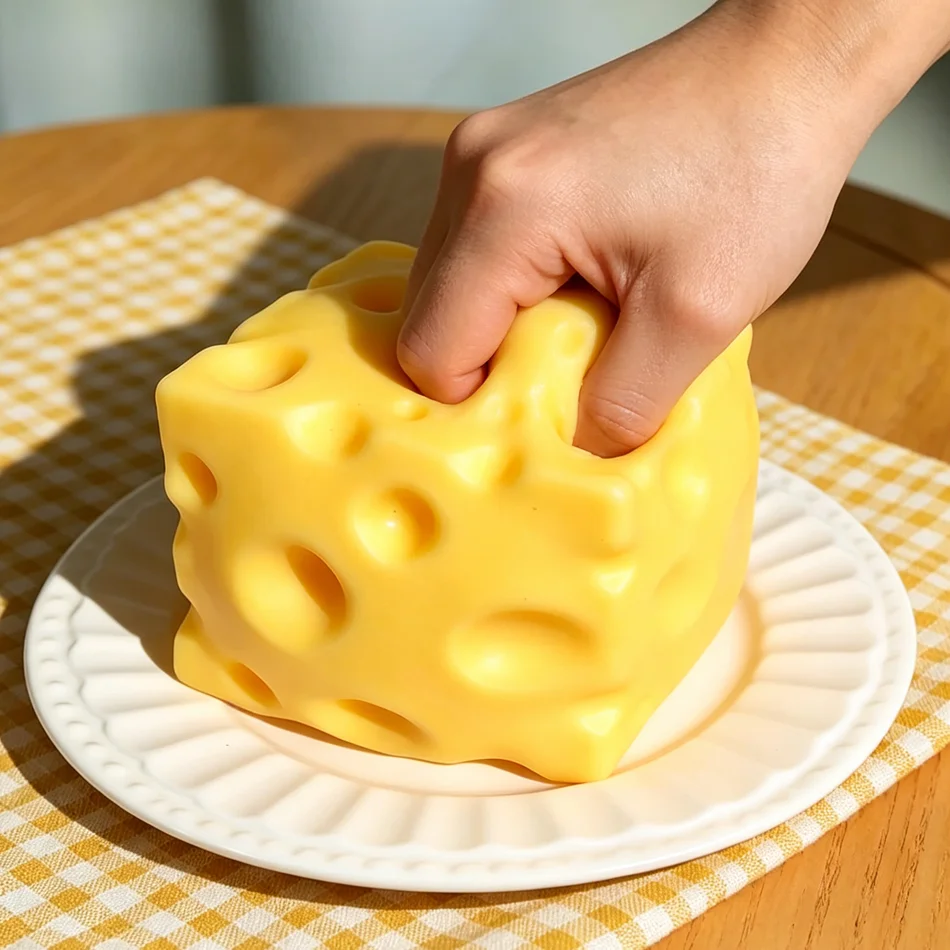 2026 Riesiges Käse-Quetschspielzeug, extra große Größe, Käse-Squishy-Fidget-Spielzeuge, langsam rückfedernder, formbarer Entspannungsball für Erwachsene, Geschenke