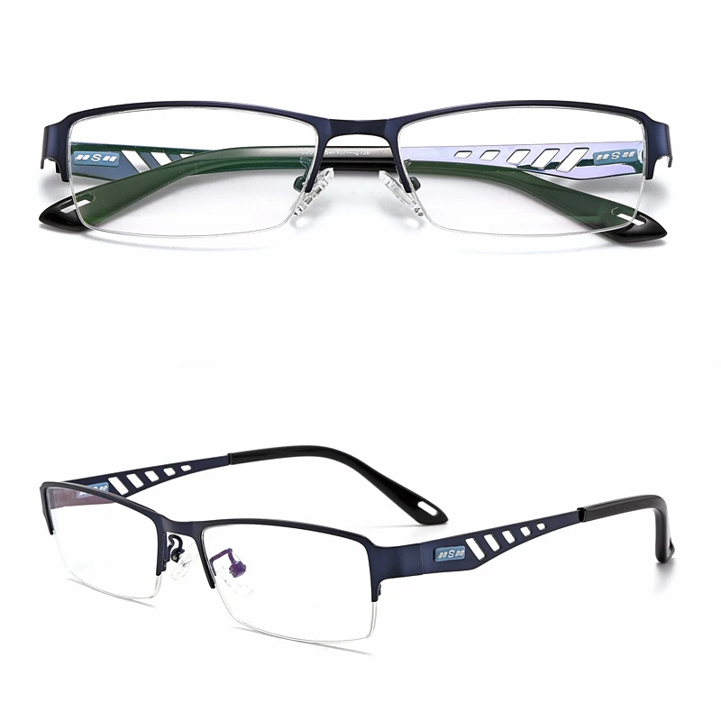 Automatisch Anpassende Photochrome Multifokale Lesebrille für Herren Progressive Anti-Blaulicht Geschäftsbrille Halbrahmen +4.0 – Detail 14