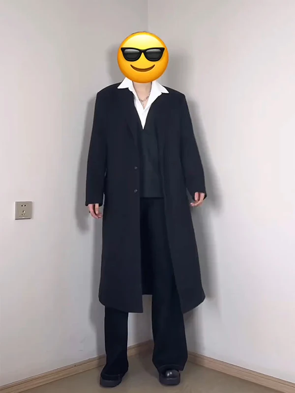 

Мужское шерстяное пальто-пиджак средней длины в британском стиле для осени и зимы, повседневное, модное, верхняя одежда