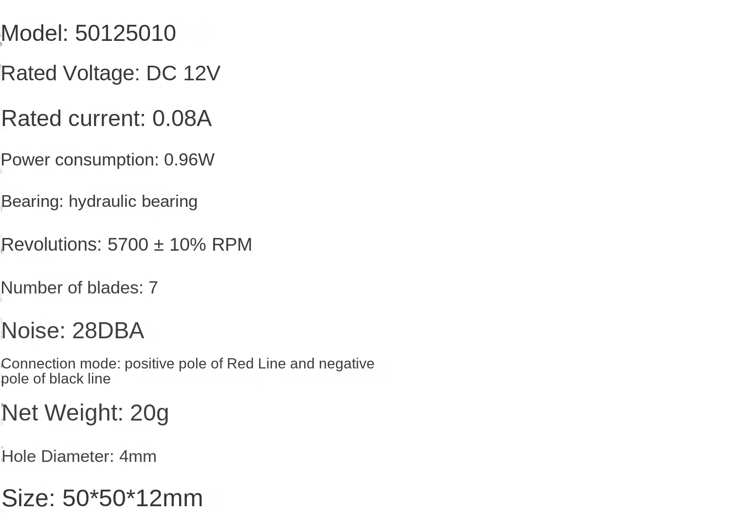 

k 5012 5010 Гидравлический подшипник 5 см постоянного тока бесщеточный 12 В 0,08 А 50*50*12 мм вентилятор с теплоотдачей