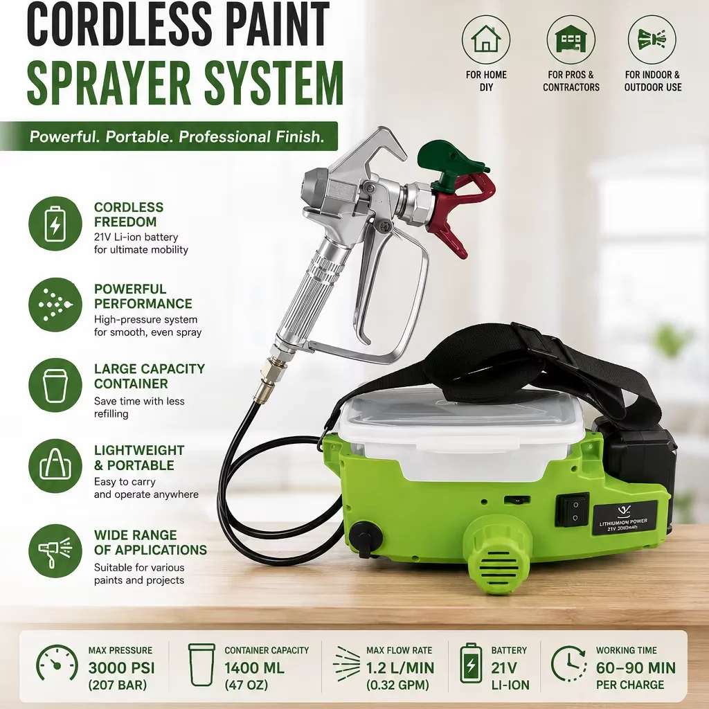 Electric 2000PSI 1.7L Cup High Pressure Gun 3.5kg Lightweight DIY Portable