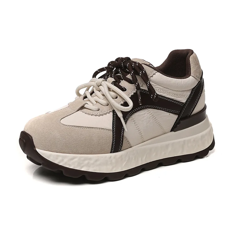 

Fujin 8cm Chunky Sneakers Genuine Leather Platform Women Casual Shoes Comfortable Walking Shoes Travel Fashion Sneakers