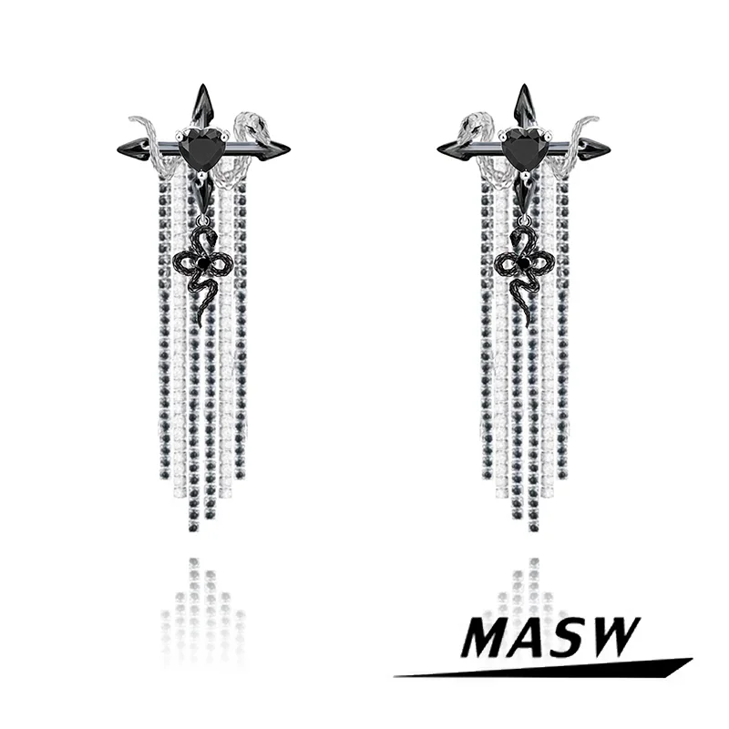 

MASW Original Design 2024 New Trend Cool Style Hiphop Snake Tassel Earrings For Women Girl Gift Modern Jewelry Accessories