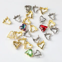 12x13mm Needlework Supplies Sweet Heart Rhinestone Frame Claws Thicken Copper Sewing Claws Fancy Stones Base Container