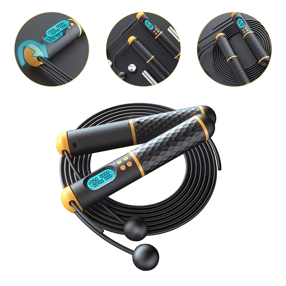 Counting Jump Rope Weighted Ropes  Fitness Ropeless Sports Electronic Practical with Counter  Women Adjustable Ab rollers Abs Ab