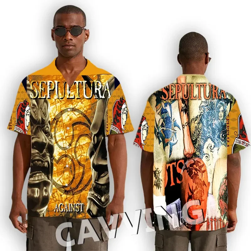 CAVVING 3D Printed  SEPULTURA  Fashion Casual Shirts Men's /Women's  Short Sleeves Loose Breathable Hawaii Shirts