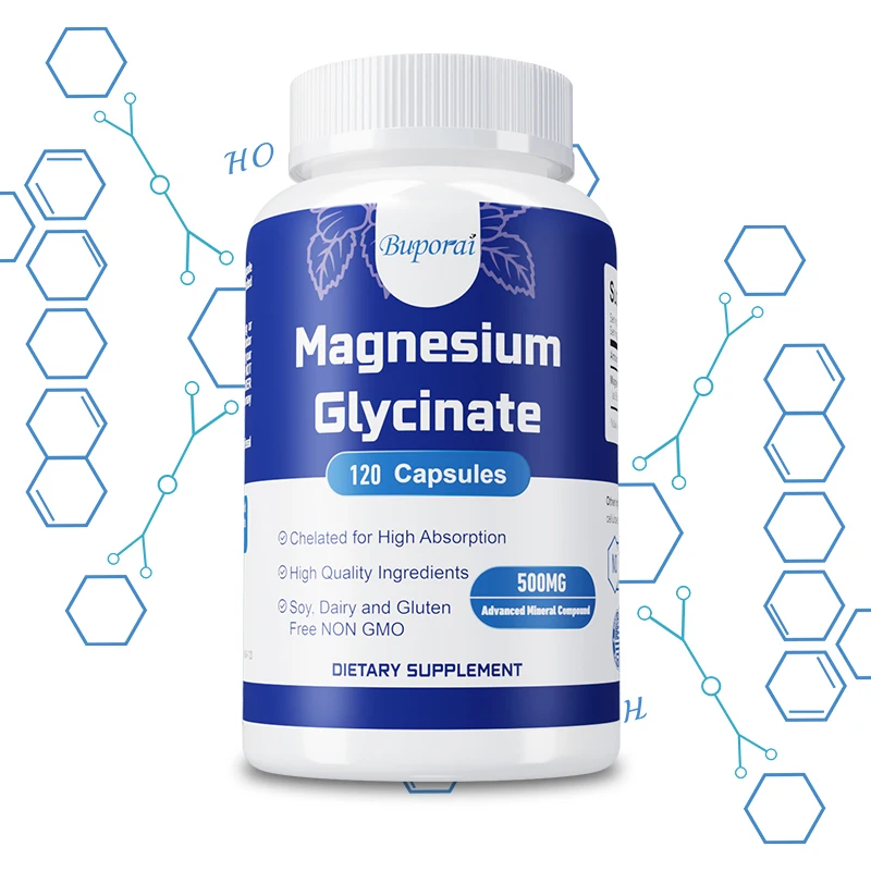 Magnesium Glycinate - Nervous System, Improve Mood Nervous, Muscles Recovery, Heart Health, Sleep Quality Support