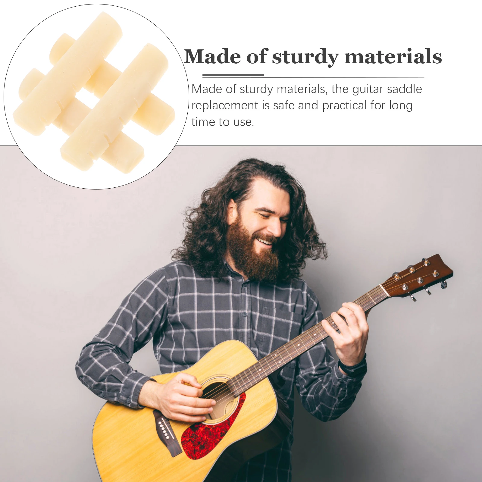 

4 Pcs Component Guitar Pillow Bridge Saddle Beef Bone Folk Replacement Acoustic Parts