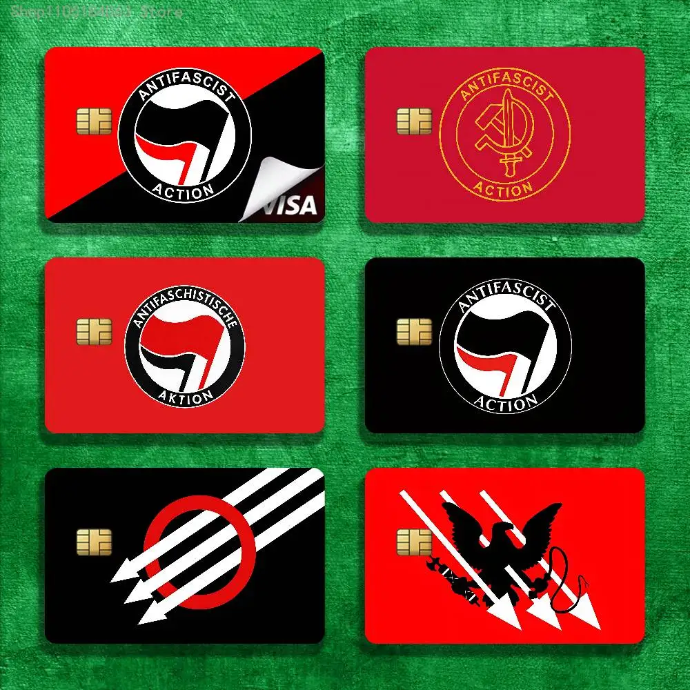 Antifascist Action Credit Debit Card Stickers Anime Diy Waterproof Sticker Film Tape Skin for Small Chip