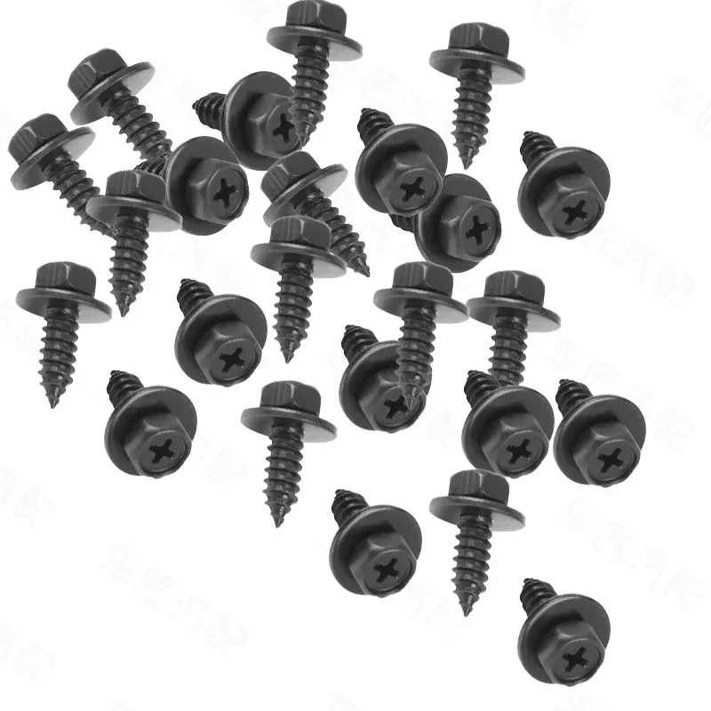 Car Bumper Fender Fastener Clip Hex Head Self Tapping Screws Universal Car Fender Splash Seal Guards Rivet Clip Screws Fasteners