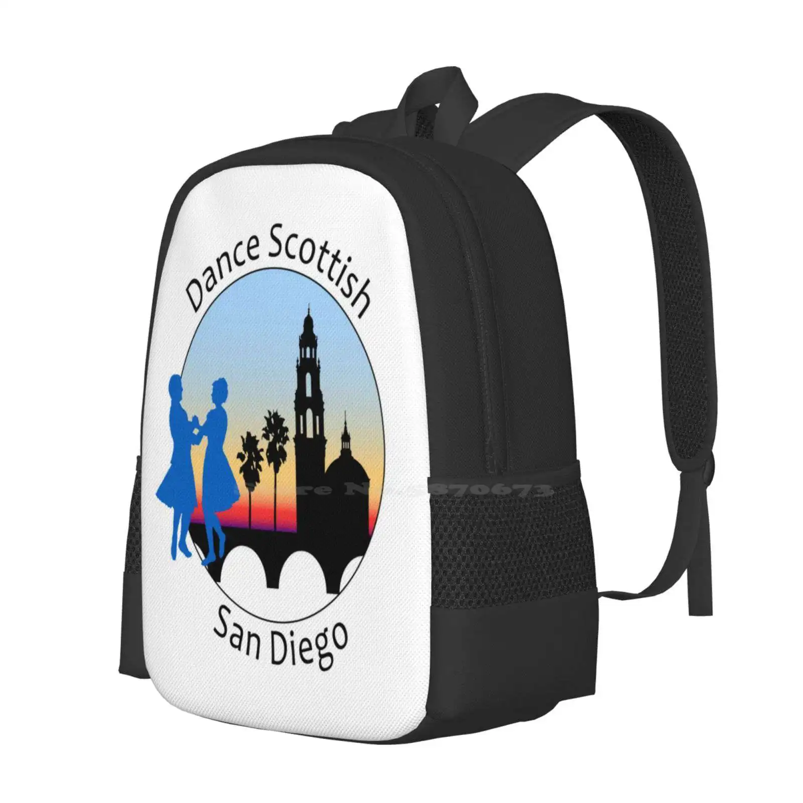 Circular Rscds Sd Logo With Transparent Background Hot Sale Schoolbag Backpack Fashion Bags Scottish Country Dance Dance