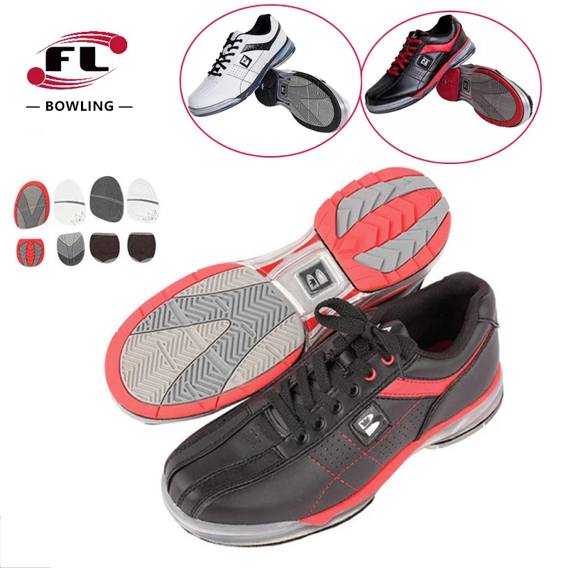 

FL Pro Мужские туфли для боулинга Размер 38-46 Сменная подошва с противоскользящей подошвой Кроссовки для боулинга Мягкая кожаная тренировочная обувь для дома