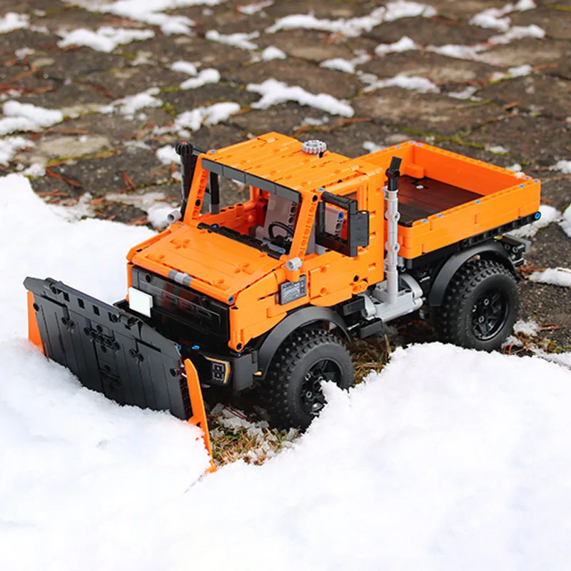 NEW Technical Unimog U1400 Snowplow Truck MOC Building Blocks Model DIY Bricks Snowplow Cars Toys Assemble Creative Gifts