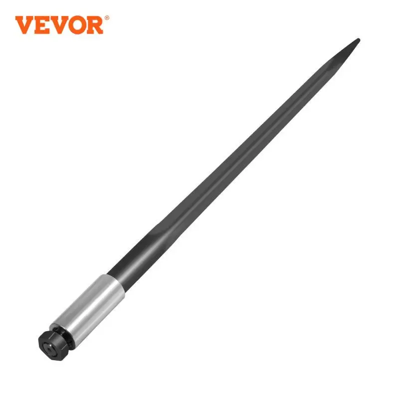 VEVOR 39 inches Hay Bale Spear 1 3/4 inches Wide Black Coated Hay Fork 3600 LBS Loading Capacity for Tractor with Nut and Sleeve