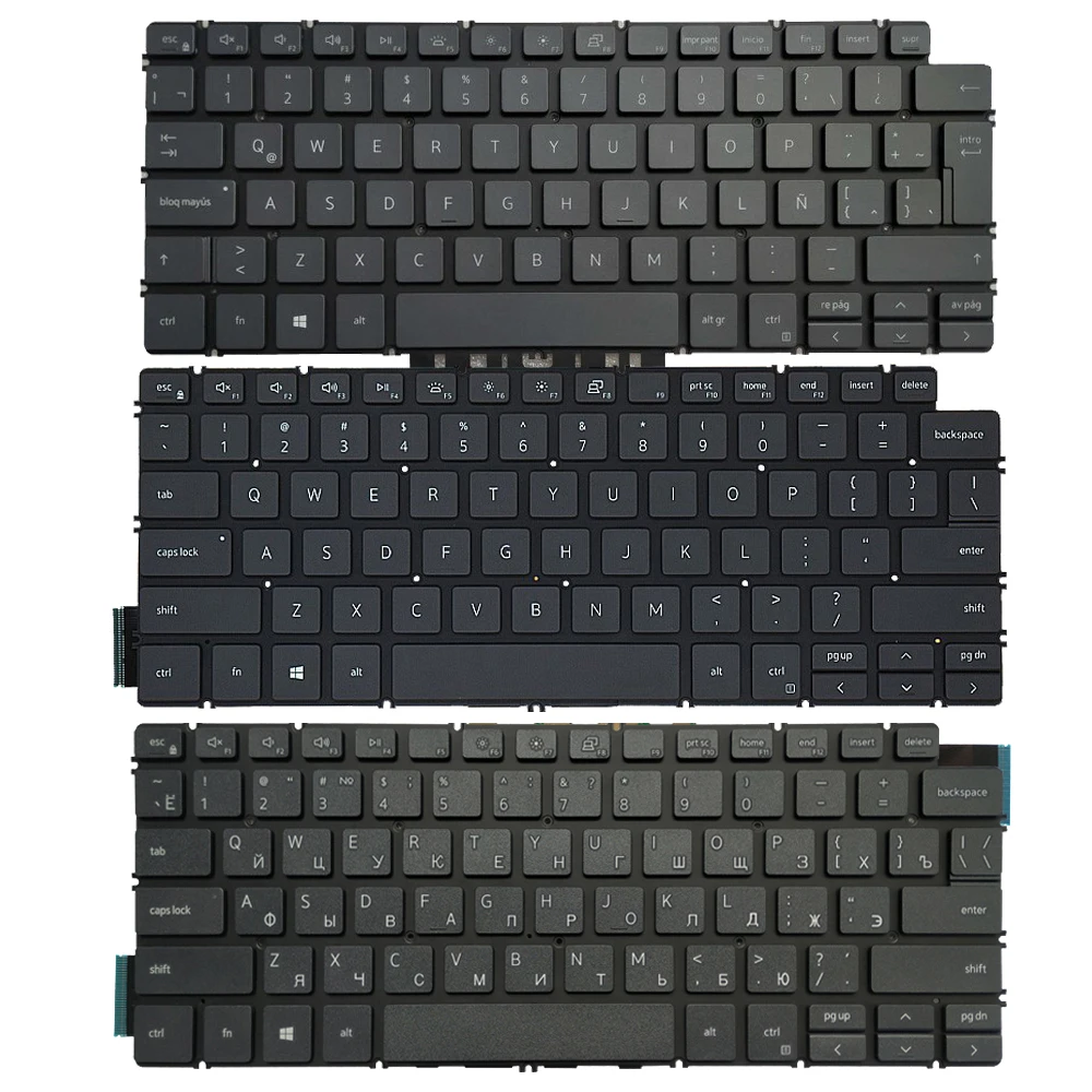 Klawiatura łacińska/amerykańska/rosyjska do Dell Inspiron 13 5390 5391 7390 7391 14 5493 5498 7490 7491 5490 5494 P42E P83F Latitude 3301 3410