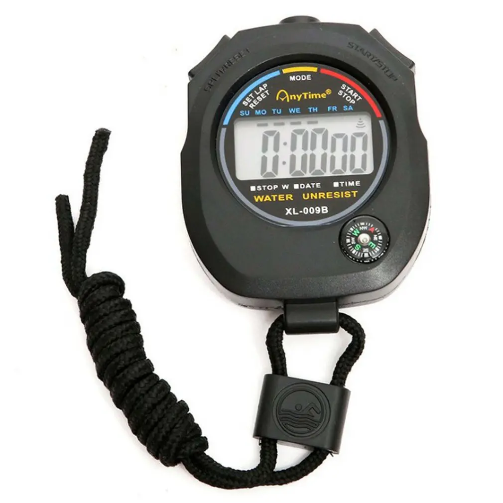 Portable Handheld Sports Stop Watch Digital Display Fitness Timer Counter 4colors For Sports Stopwatch Chronograph