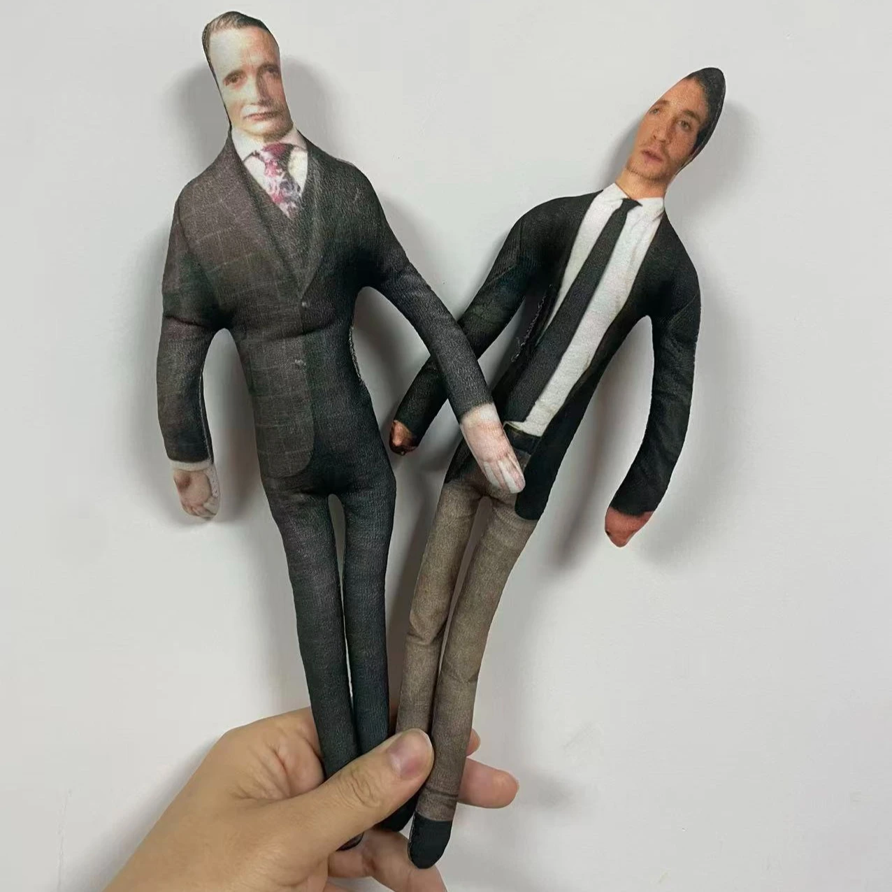 Hannibal Lecter Mads Mikkelsen Cosplay Plush Doll Dual-Sided Reversible Face Abstract Figure Funny Humorous Gift for Fans
