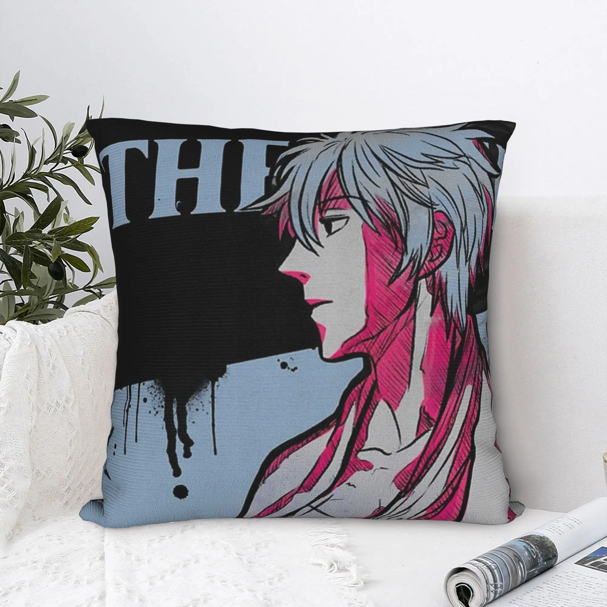 Gintoki Pillowcase Soft Polyester Cushion Cover Decorative Gintama Anime Japan Manga Throw Pillow Case Cover Home Square 45X45cm
